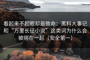 看起来不起眼却最致命：黑料大事记和“万里长征小说”这类词为什么会被绑在一起（安全第一）