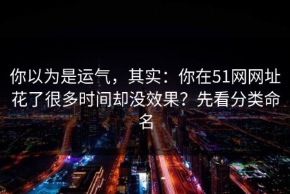 你以为是运气，其实：你在51网网址花了很多时间却没效果？先看分类命名