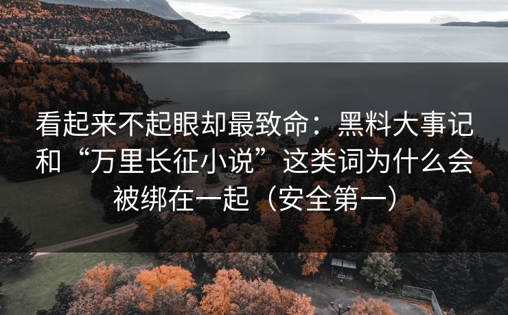 看起来不起眼却最致命：黑料大事记和“万里长征小说”这类词为什么会被绑在一起（安全第一）