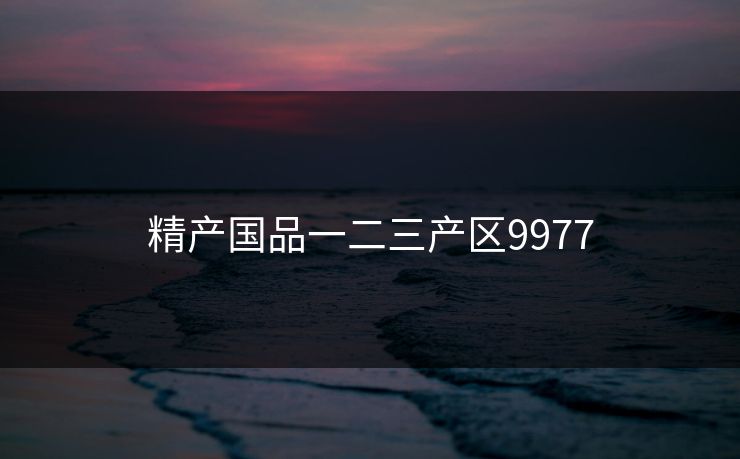 精产国品一二三产区9977